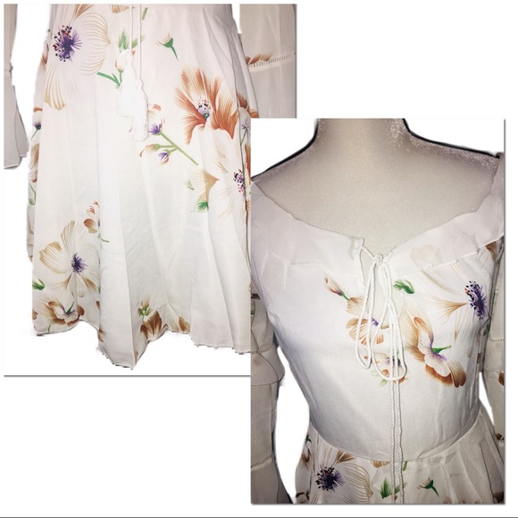 •HP! LAST 1 • Off Shoulder Floral Boho Dress• - Picture 6 of 8